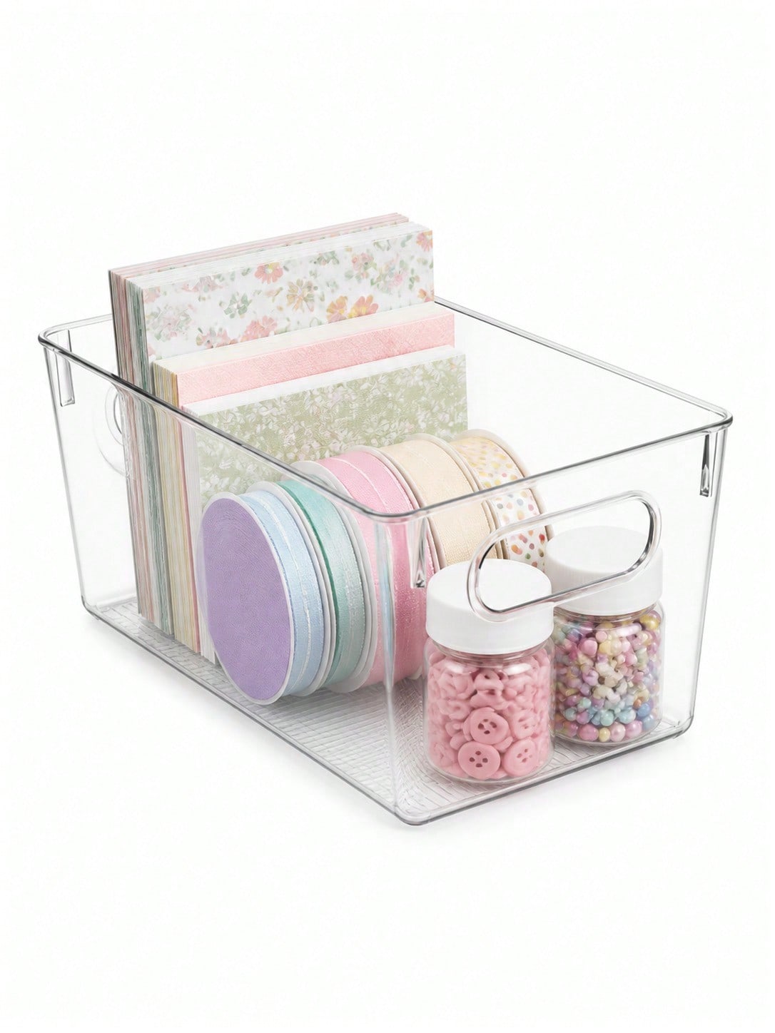Desk Setup Organizer - Zestaw 8 przezroczystych pojemników z uchwytami,