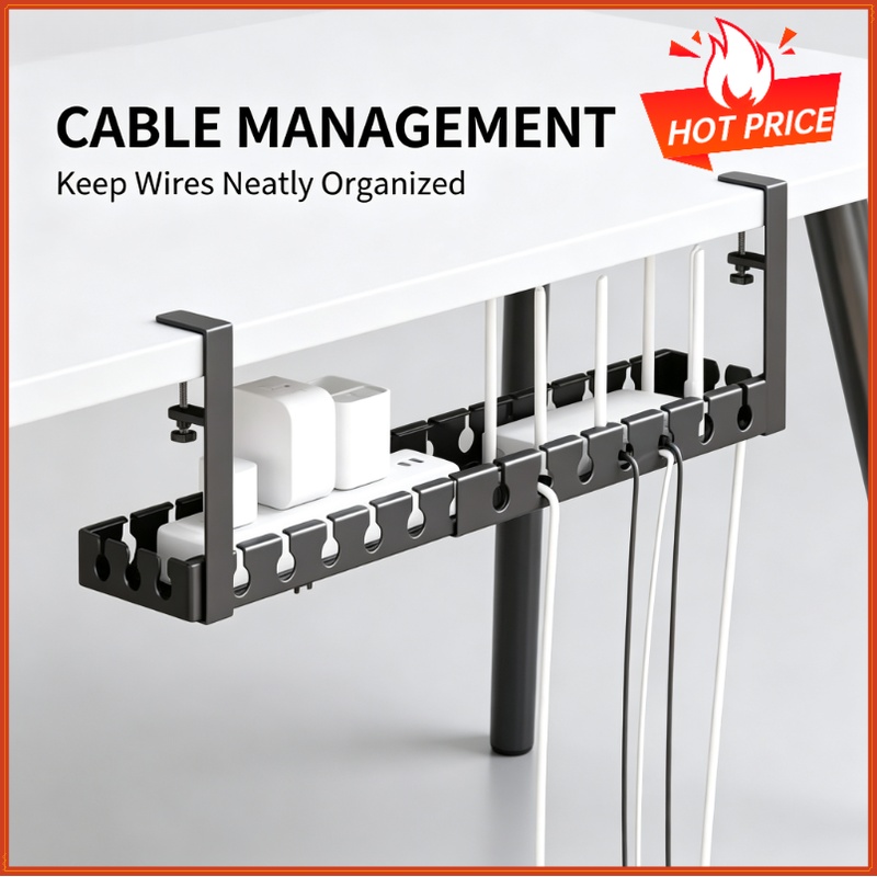 Desk Setup Organizer - Teleskopowa metalowa szuflada pod biurko do