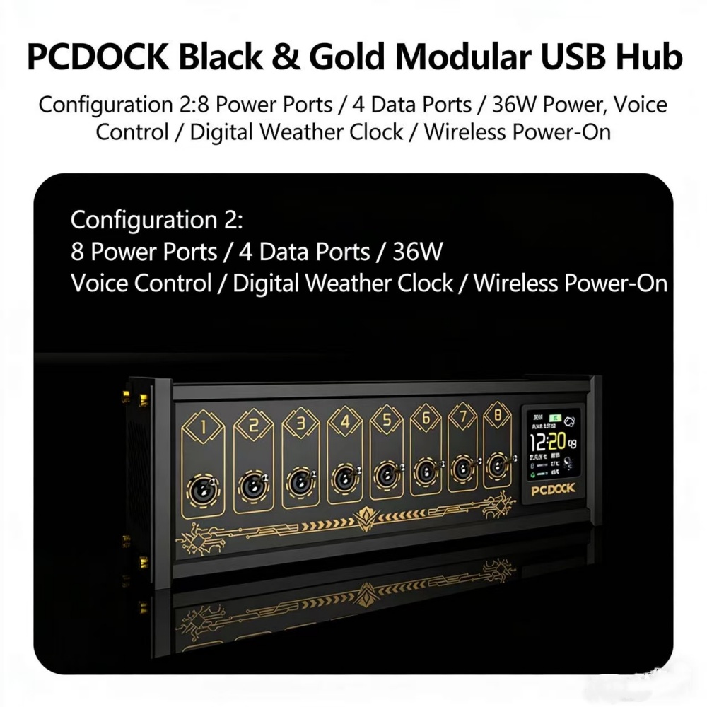 Desk Setup For Laptop - PCDOCK Blok USB z przełącznikiem, listwa