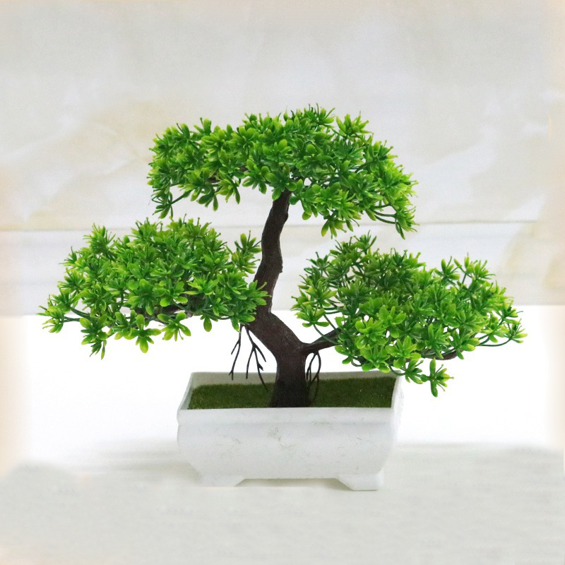 Desk Setup Green - Sztuczne Bonsai Plastikowe Bioniczne Sztuczne Rośliny
