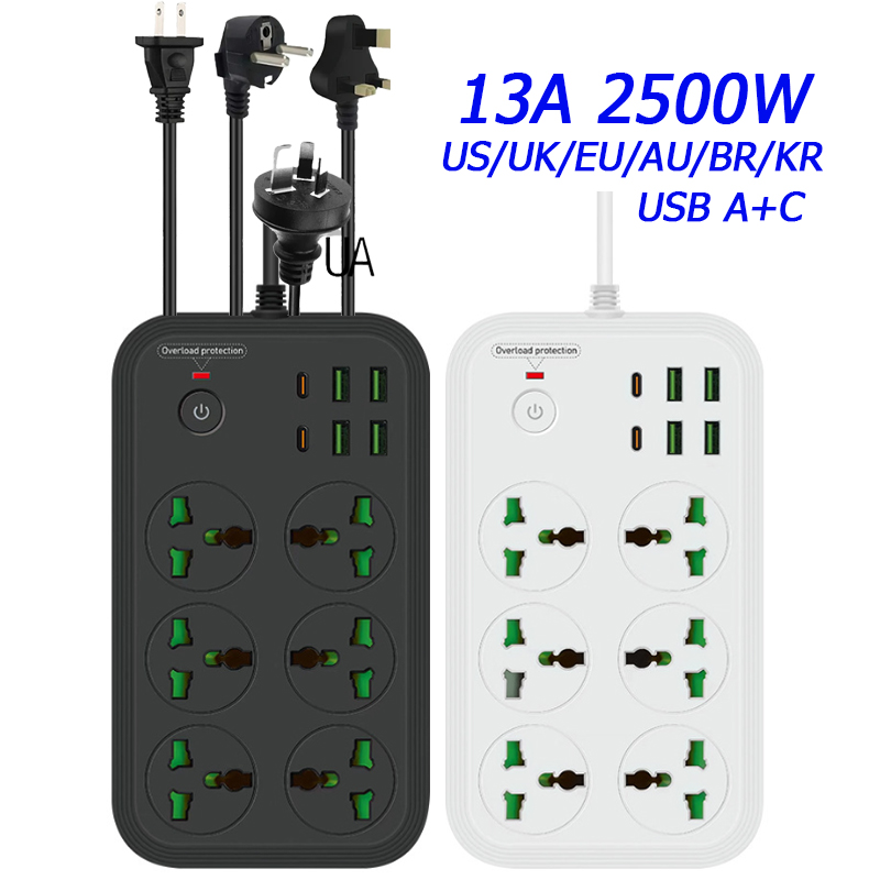 Power Strip Flat - 13A Uniwersalne listwy zasilające Gniazda z