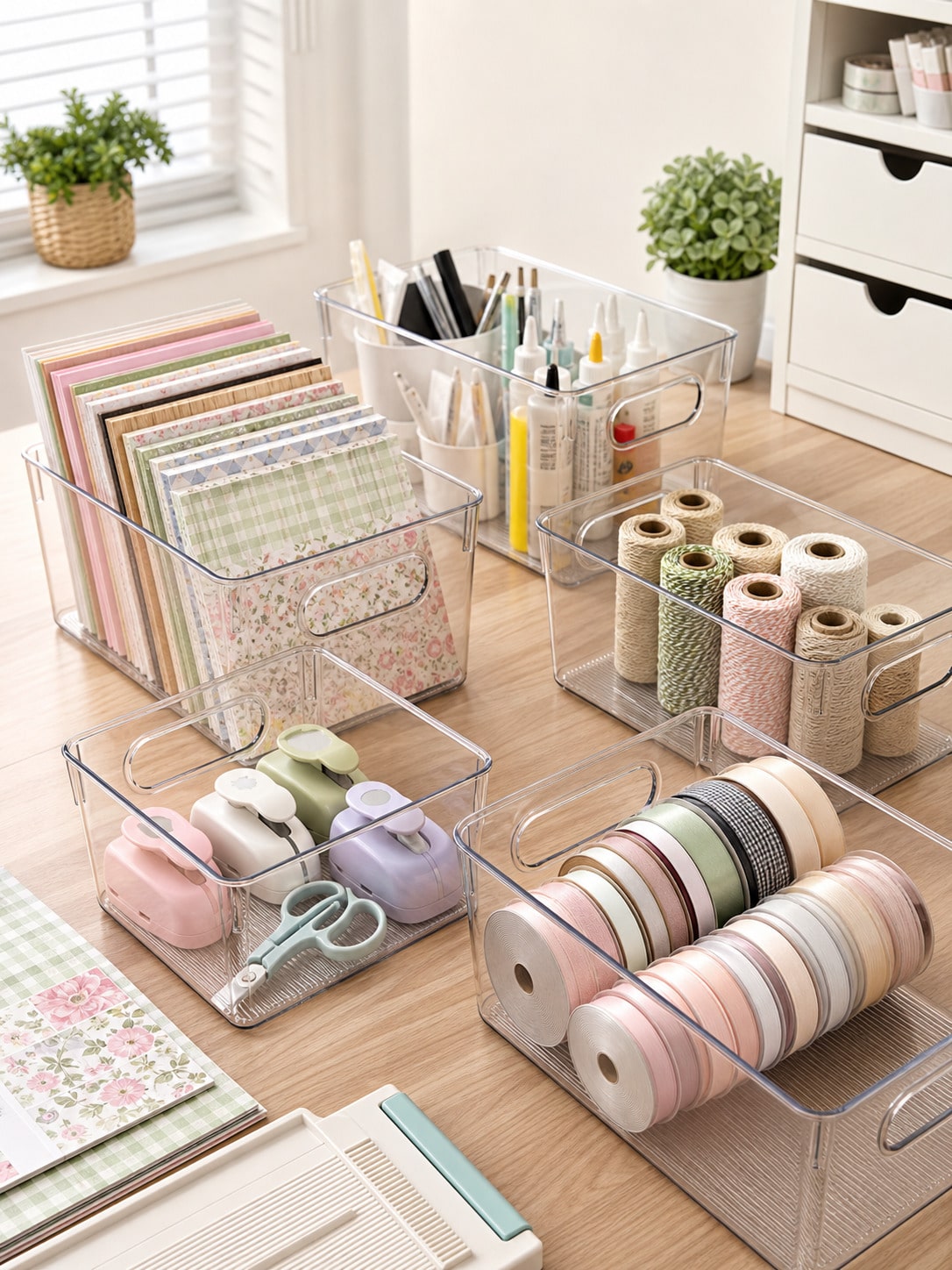 Zestaw 8 przezroczystych pojem – Desk Setup Organizer recenzja i cena