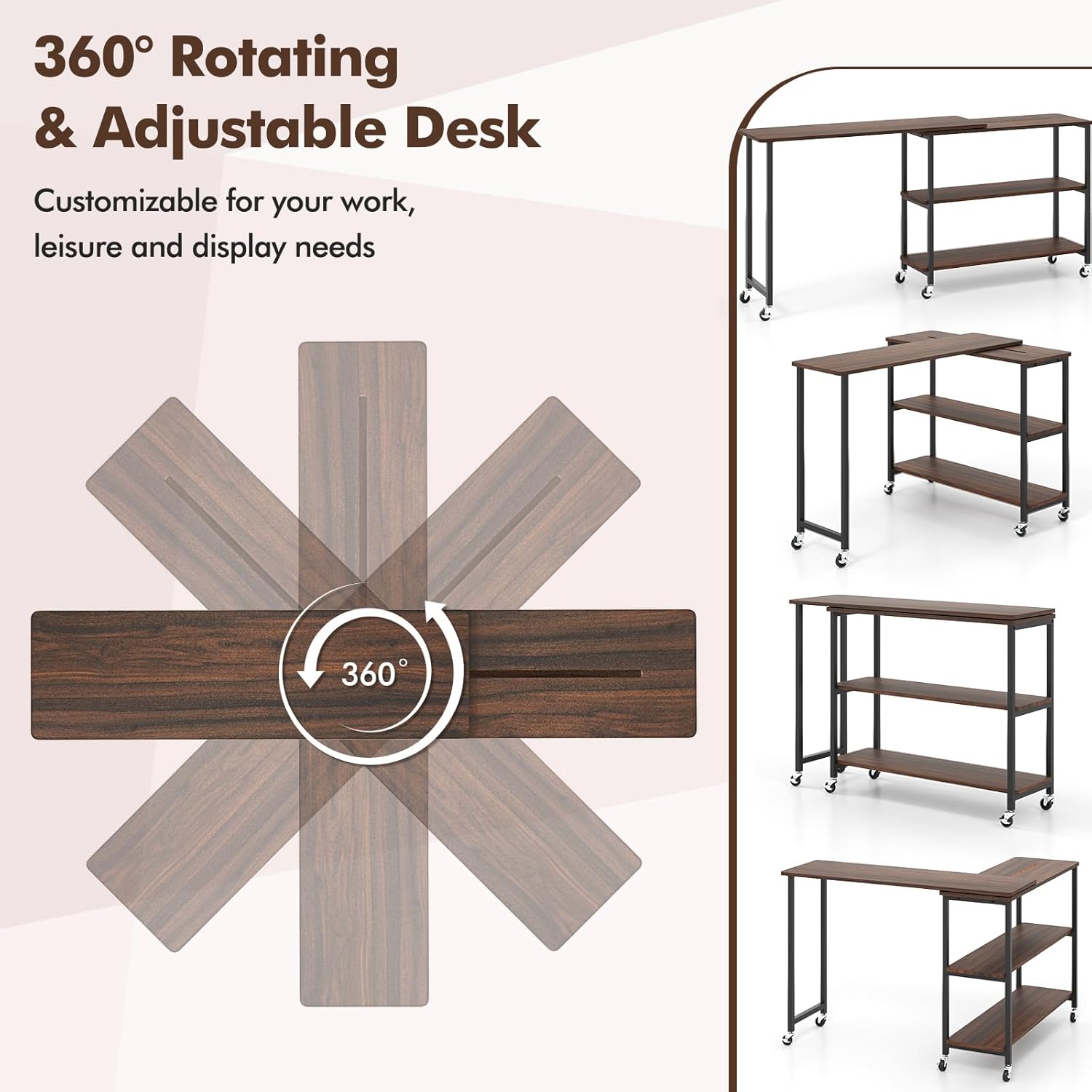 360 °   Obrotowy stolik boczny – Desk Setup For Laptop recenzja i cena