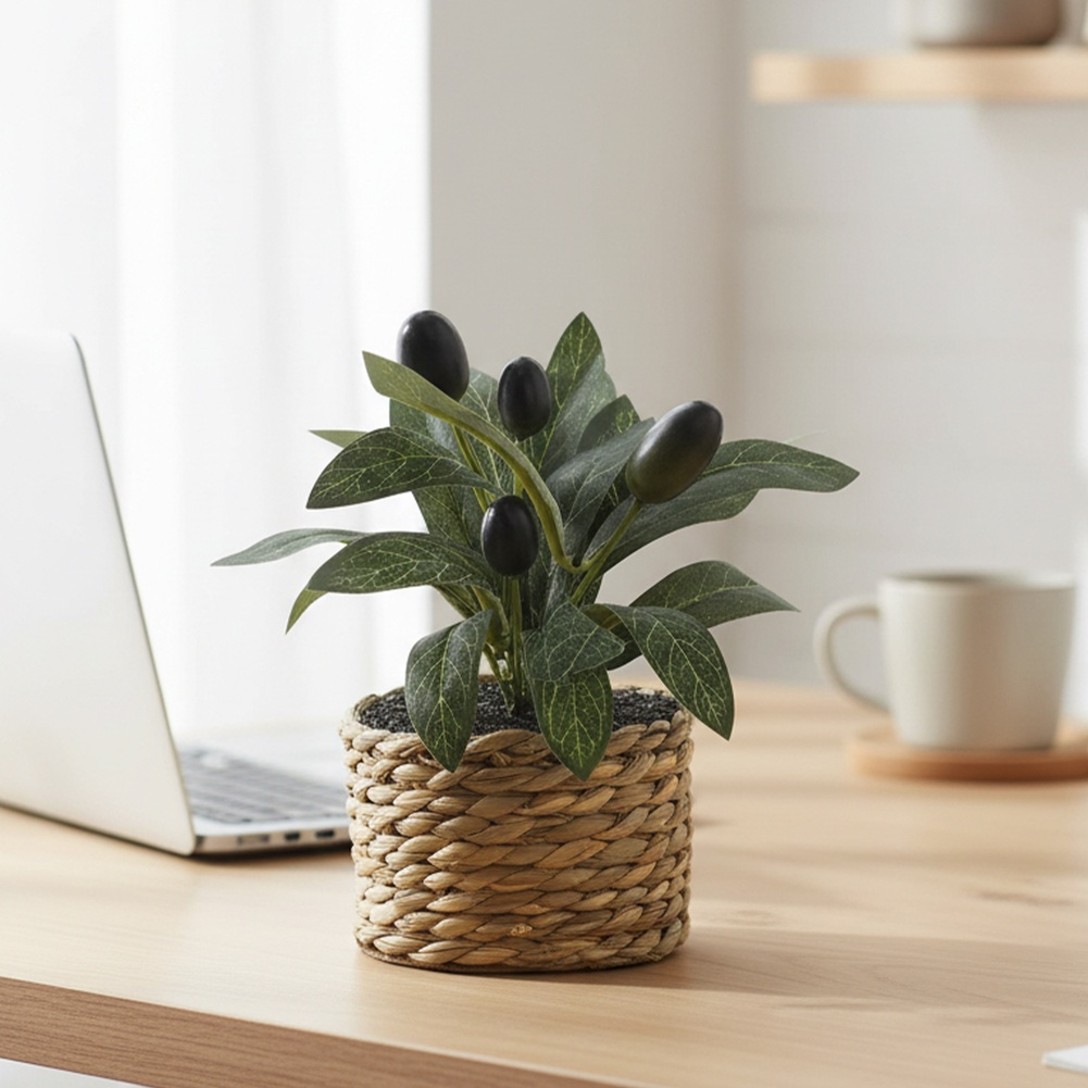 Sztuczna oliwka w doniczce, de – Desk Setup Green recenzja i cena