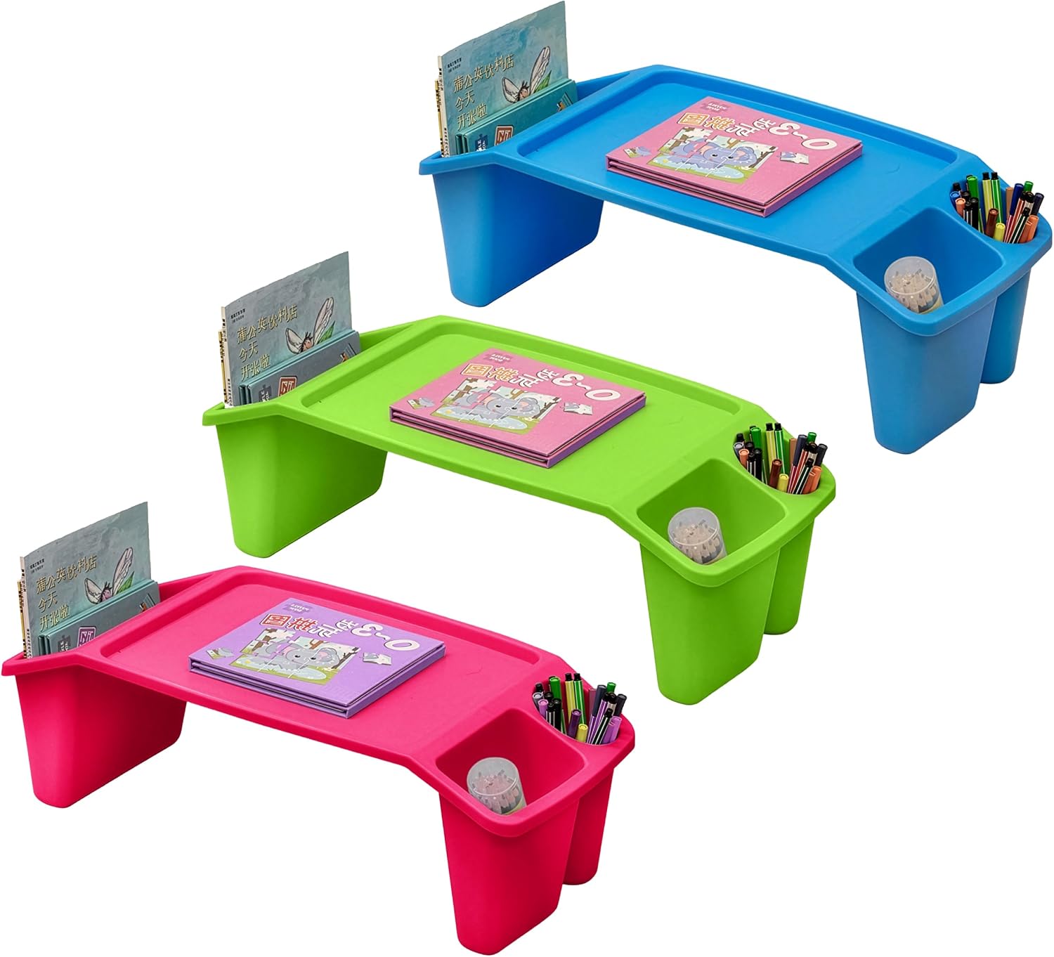 Zestaw 3 przenośnych stolików  – Desk Setup Pink recenzja i cena