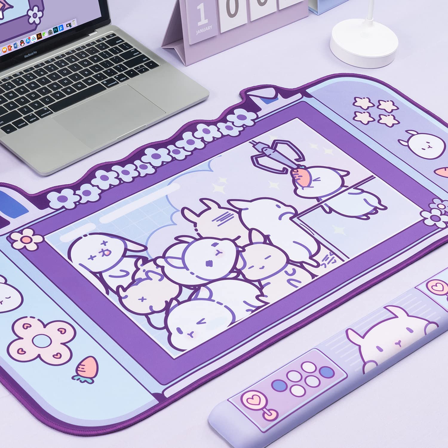 Duża podkładka pod mysz do gie – Desk Setup Pink recenzja i cena